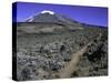 Hikers Moving Through a Rocky Area, Kilimanjaro-Michael Brown-Stretched Canvas