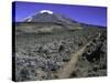 Hikers Moving Through a Rocky Area, Kilimanjaro-Michael Brown-Stretched Canvas