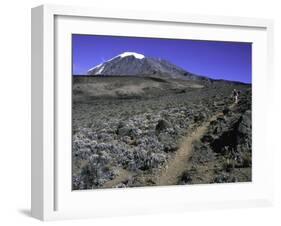 Hikers Moving Through a Rocky Area, Kilimanjaro-Michael Brown-Framed Premium Photographic Print
