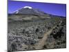 Hikers Moving Through a Rocky Area, Kilimanjaro-Michael Brown-Mounted Premium Photographic Print