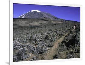 Hikers Moving Through a Rocky Area, Kilimanjaro-Michael Brown-Framed Premium Photographic Print