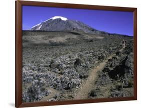 Hikers Moving Through a Rocky Area, Kilimanjaro-Michael Brown-Framed Premium Photographic Print