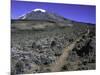 Hikers Moving Through a Rocky Area, Kilimanjaro-Michael Brown-Mounted Premium Photographic Print