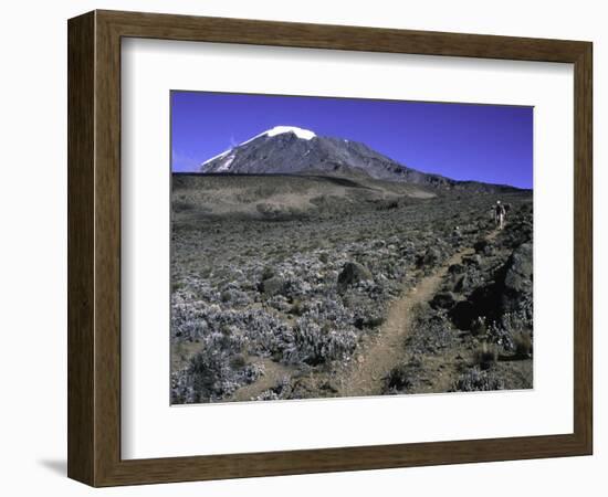 Hikers Moving Through a Rocky Area, Kilimanjaro-Michael Brown-Framed Photographic Print