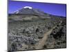 Hikers Moving Through a Rocky Area, Kilimanjaro-Michael Brown-Mounted Photographic Print