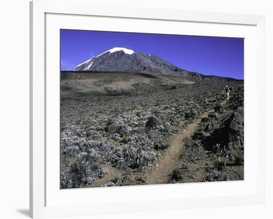 Hikers Moving Through a Rocky Area, Kilimanjaro-Michael Brown-Framed Photographic Print