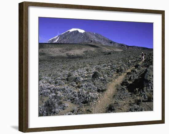 Hikers Moving Through a Rocky Area, Kilimanjaro-Michael Brown-Framed Photographic Print