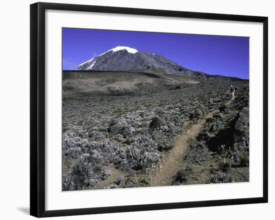 Hikers Moving Through a Rocky Area, Kilimanjaro-Michael Brown-Framed Photographic Print