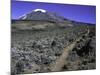 Hikers Moving Through a Rocky Area, Kilimanjaro-Michael Brown-Mounted Photographic Print