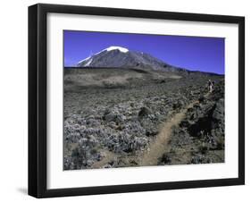 Hikers Moving Through a Rocky Area, Kilimanjaro-Michael Brown-Framed Photographic Print