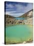 Hikers Near Emerald Lakes on the Tongariro Crossing, Tongariro National Park, New Zealand-Kober Christian-Stretched Canvas