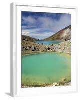 Hikers Near Emerald Lakes on the Tongariro Crossing, Tongariro National Park, New Zealand-Kober Christian-Framed Photographic Print