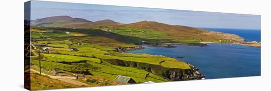 Hikers on Boreen, Near Allihies, Beara Peninsula, County Cork, Ireland-null-Stretched Canvas