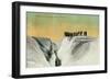 Hikers on Muir Glacier, Alaska - Muir Glacier, AK-Lantern Press-Framed Art Print