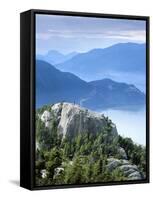 Hikers on Peak of the Chief, Stawamus Chief Provincial Park, Squamish, British Columbia, Canada-Paul Colangelo-Framed Stretched Canvas