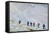 Hikers on the Matterhorn, Zermatt, Valais, Swiss Alps, Switzerland, Europe-Christian Kober-Framed Stretched Canvas