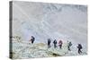 Hikers on the Matterhorn, Zermatt, Valais, Swiss Alps, Switzerland, Europe-Christian Kober-Stretched Canvas