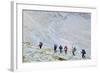 Hikers on the Matterhorn, Zermatt, Valais, Swiss Alps, Switzerland, Europe-Christian Kober-Framed Photographic Print