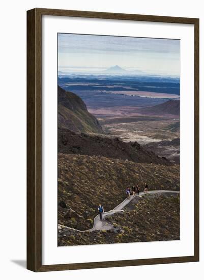 Hikers on the Tongariro Alpine Crossing Trek, Tongariro National Park, UNESCO World Heritage Site-Matthew Williams-Ellis-Framed Photographic Print