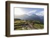 Hikers on the way to Lacs De Cheserys from Argentiere with Les Drus and Aiguille Verte in the backg-Roberto Moiola-Framed Photographic Print