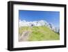 Hikers proceed on the path to the rocky peaks, Doss Del Sabion, Pinzolo, Brenta Dolomites, Trentino-Roberto Moiola-Framed Photographic Print