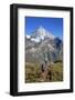 Hikers Proceed Towards the High Peak of Dent Herens in a Clear Summer Day, Switzerland-Roberto Moiola-Framed Photographic Print