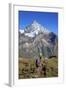 Hikers Proceed Towards the High Peak of Dent Herens in a Clear Summer Day, Switzerland-Roberto Moiola-Framed Photographic Print