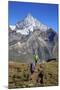 Hikers Proceed Towards the High Peak of Dent Herens in a Clear Summer Day, Switzerland-Roberto Moiola-Mounted Photographic Print