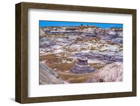 Hikers trail, Blue Mesa, Painted Desert, Petrified Forest National Park, Arizona-William Perry-Framed Photographic Print