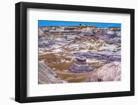 Hikers trail, Blue Mesa, Painted Desert, Petrified Forest National Park, Arizona-William Perry-Framed Photographic Print