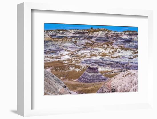 Hikers trail, Blue Mesa, Painted Desert, Petrified Forest National Park, Arizona-William Perry-Framed Photographic Print