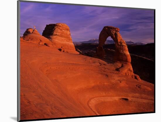 Hikers View Delicate Arch at Sunset, Utah, USA-Jerry Ginsberg-Mounted Photographic Print