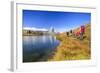 Hikers Walking on the Path Beside the Stellisee with the Matterhorn Reflected-Roberto Moiola-Framed Photographic Print