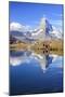 Hikers Walking on the Path Beside the Stellisee with the Matterhorn Reflected-Roberto Moiola-Mounted Photographic Print