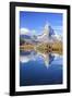 Hikers Walking on the Path Beside the Stellisee with the Matterhorn Reflected-Roberto Moiola-Framed Photographic Print