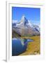 Hikers Walking on the Path Beside the Stellisee with the Matterhorn Reflected-Roberto Moiola-Framed Photographic Print