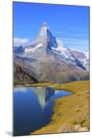 Hikers Walking on the Path Beside the Stellisee with the Matterhorn Reflected-Roberto Moiola-Mounted Photographic Print