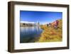 Hikers Walking on the Path Beside the Stellisee with the Matterhorn Reflected-Roberto Moiola-Framed Photographic Print