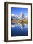 Hikers Walking on the Path Beside the Stellisee with the Matterhorn Reflected-Roberto Moiola-Framed Photographic Print