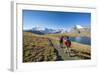 Hikers Wallking Along Rosset Lake, Gran Paradiso National Park, Alpi Graie (Graian Alps), Italy-Roberto Moiola-Framed Photographic Print