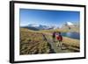 Hikers Wallking Along Rosset Lake, Gran Paradiso National Park, Alpi Graie (Graian Alps), Italy-Roberto Moiola-Framed Photographic Print