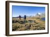 Hikers Wallking Along Rosset Lake, Gran Paradiso National Park, Alpi Graie (Graian Alps), Italy-Roberto Moiola-Framed Photographic Print