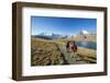 Hikers Wallking Along Rosset Lake, Gran Paradiso National Park, Alpi Graie (Graian Alps), Italy-Roberto Moiola-Framed Photographic Print