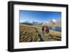 Hikers Wallking Along Rosset Lake, Gran Paradiso National Park, Alpi Graie (Graian Alps), Italy-Roberto Moiola-Framed Photographic Print