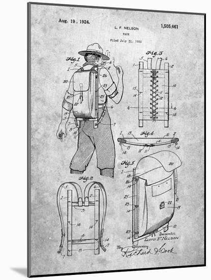 Hiking And Camping Backpack Patent-Cole Borders-Mounted Art Print