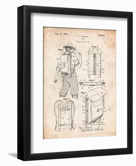 Hiking And Camping Backpack Patent-Cole Borders-Framed Art Print