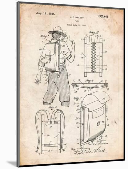 Hiking And Camping Backpack Patent-Cole Borders-Mounted Art Print