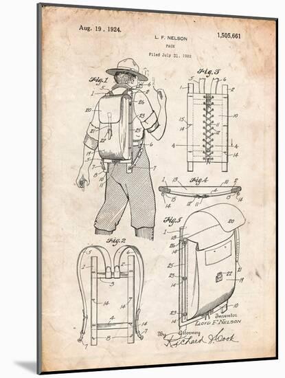 Hiking And Camping Backpack Patent-Cole Borders-Mounted Art Print