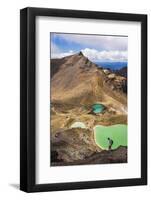 Hiking at the Emerald Lakes, Tongariro Alpine Crossing Trek, Tongariro National Park-Matthew Williams-Ellis-Framed Photographic Print