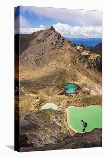 Hiking at the Emerald Lakes, Tongariro Alpine Crossing Trek, Tongariro National Park-Matthew Williams-Ellis-Stretched Canvas